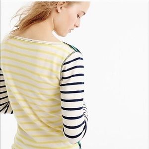 J. Crew Striped Combo Waffle Long Sleeve Top